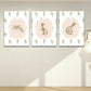 3pcs Charming Spring Playful Bunnies Colorful Eggs Metal Print Ready to Hang Art