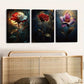 3pcs Charming Floral White & Red Rose Rose Lily Wall Art Set Canvas Framed 40x60cm - High Quality Print 100% Australian Made Wall Canvas Ready to Hang