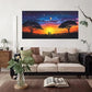 Romantic Couple Silhouette Wall Art Canvas Office Home Room Framed 80x45cm