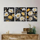 3pcs Boho Chic Set of Three Yellow and Lvory Metal Print Ready to Hang Art