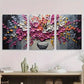 3pcs Vibrant Pink, White & Yellow Palette Metal Print Ready to Hang Art