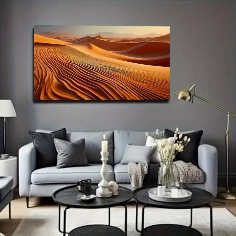 Bold Desert Brushstroke Wall Art Canvas Office Home Room Framed 120x60cm