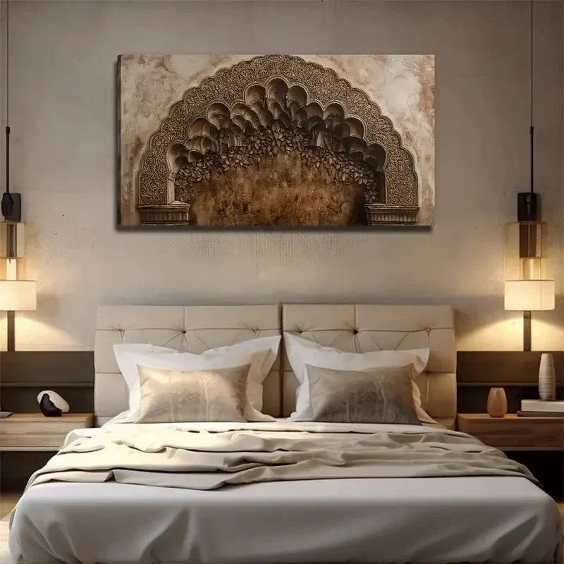 Architecture Beige Perfect Wall Art Canvas Office Home Room Framed 120x60cm