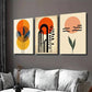 3pcs Vibrant Orange and Black Geometric Abstract Wall Art Set Canvas Framed 40x60cm - High Quality Print 100% Australian Made Wall Canvas Ready to Hang