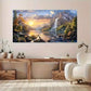 Modern Golden Tree of Life Suns Wall Art Canvas Office Home Room Framed 80x45cm