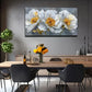 Three White Peonies Landscape Wall Art Canvas Office Home Room Framed 120x60cm