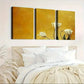 3pcs Elegant White Flowers on Golden Background Wall Art Set Canvas Framed 40x60cm - High Quality Print 100% Australian Made Wall Canvas Ready to Hang