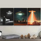 3pcs Unidentified Object on Car Design Perfect Wall Art Set Canvas Framed 40x60cm - High Quality Print 100% Australian Made Wall Canvas Ready to Hang