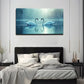Serene Landscape In Blue Wall Art canvas office home room framed 120x60cm