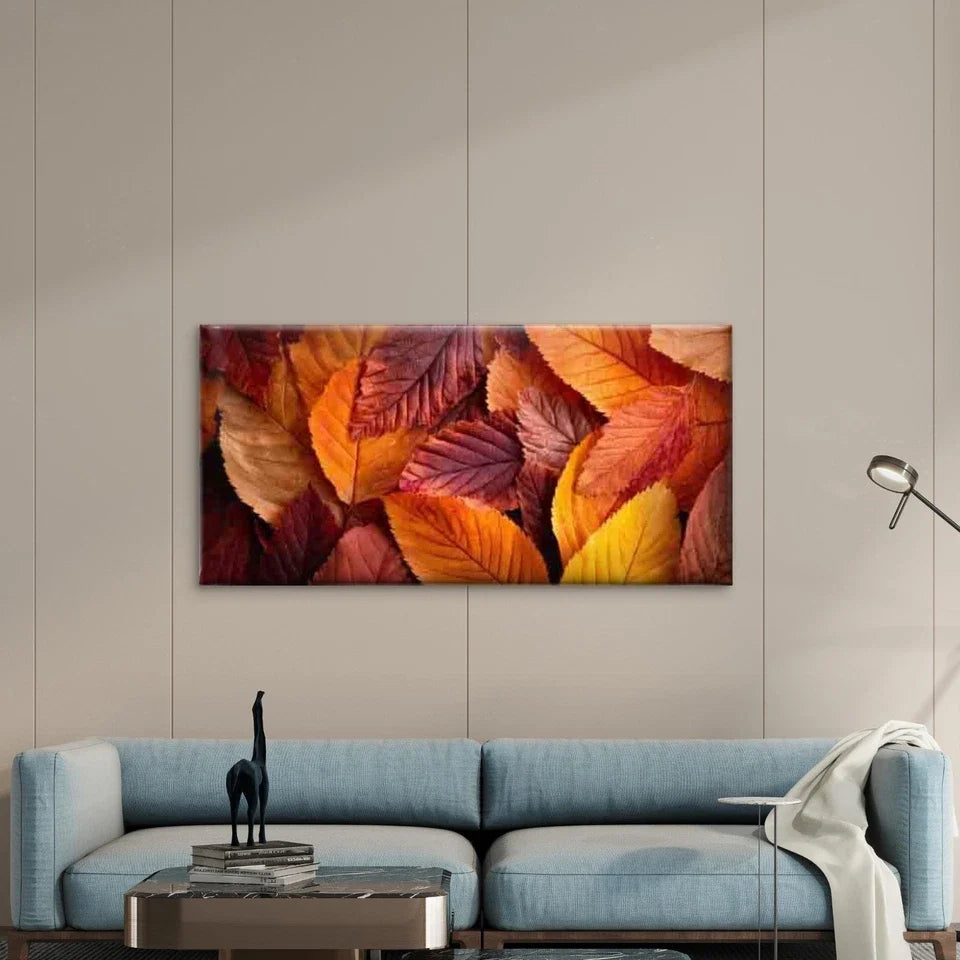 Featuring Autumn Leaves Wall Art Canvas Office Home Room Framed 80x45cm