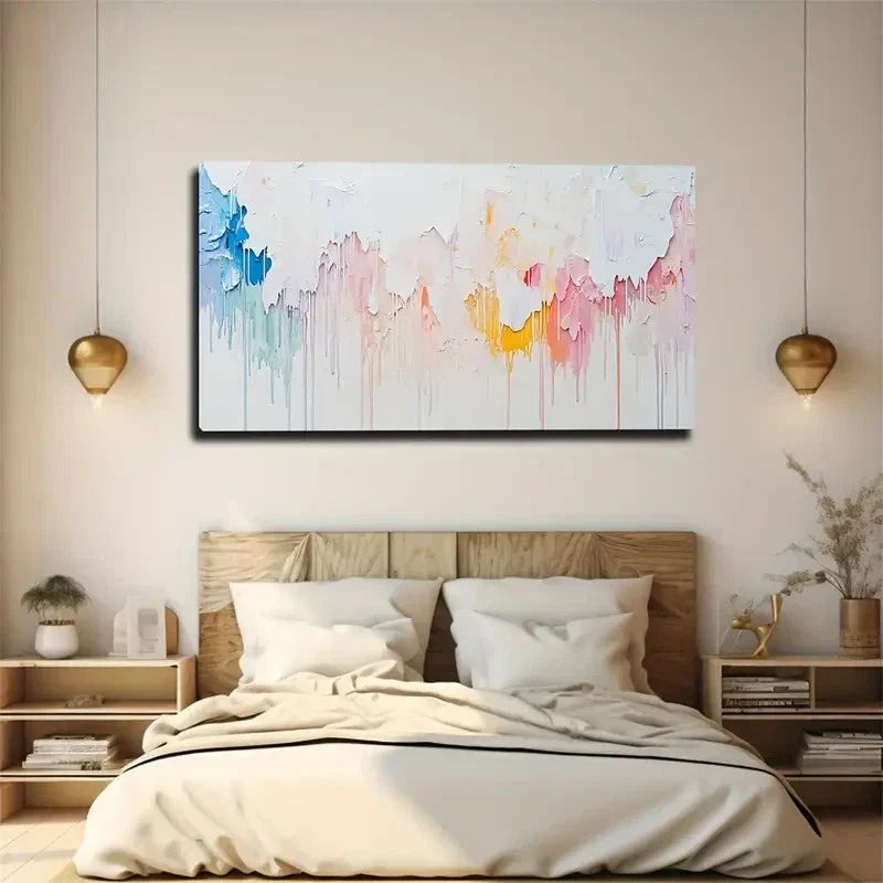 Soft Pastel Colors Modern Decor Wall Art Canvas Office Home Room Framed 120x60cm