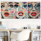 3pcs Pop-Art Style Female Face Triptych  Wall Art Set Canvas Framed 40x60cm - High Quality Print 100% Australian Made Wall Canvas Ready to Hang