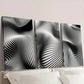 3pcs Black and White Dynamic Line Design Wall Art Set Canvas Framed 40x60cm - High Quality Print 100% Australian Made Wall Canvas Ready to Hang
