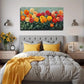 Warm Color Flowers Conference Wall Art Canvas Office Home Room Framed 120x60cm