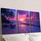 3pcs Palm Trees Ocean Beach & Sunset Wall Art Set Canvas Framed 40x60cm - High Quality Print 100% Australian Made Wall Canvas Ready to Hang