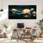 Lotus Flower Nature Beauty Wall Art Canvas Office Home Room Framed 80x45cm