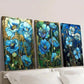 3pcs Blue Lilies And Natural Scenery Wall Art Set Canvas Framed 40x60cm - High Quality Print 100% Australian Made Wall Canvas Ready to Hang