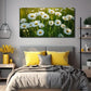 White Wild Chrysanthemum Meadow Wall Art Canvas Office Home Room Framed 80x45cm