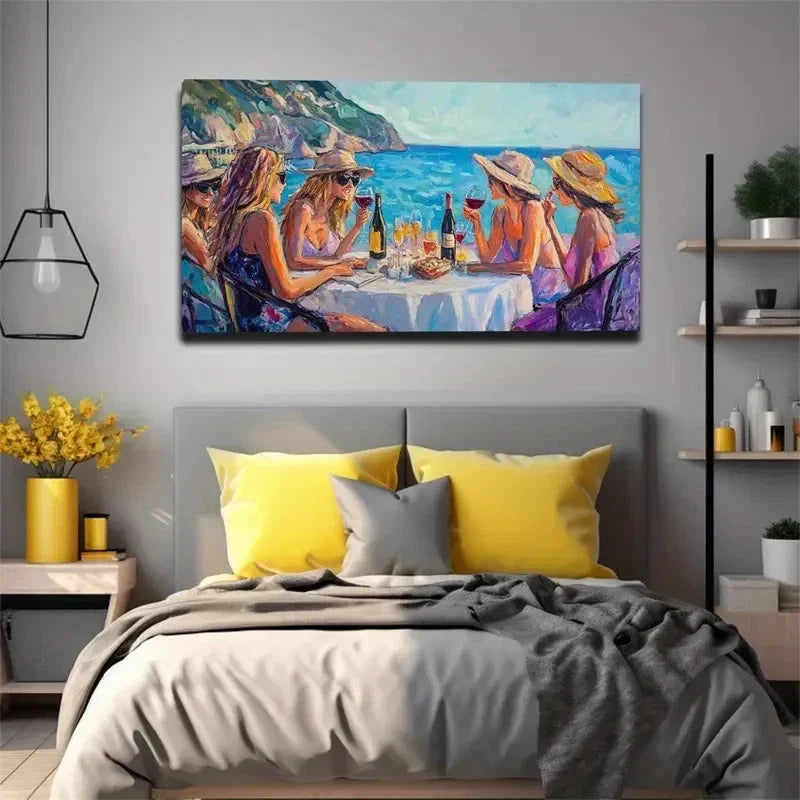 Women Wearing Brightly Colored Wall Art Canvas Office Home Room Framed 80x45cm