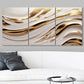 3pcs Golden & White Abstract Wave Canvas Framed 40x60cm - High Quality Print 100% Australian Made Wall Canvas Ready to Hang