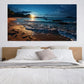 Serene Evening Seascape Wall Art Canvas Office Home Room Framed 80x45cm