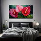 Vibrant Red Calla Wall Art Canvas Office Home Room Framed 80x45cm