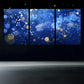 3pcs Feathers Blue Bubbles Wing Metal Print Ready to Hang Art