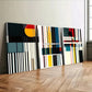 3pcs Color Abstract Geometric Elegant Artistic Wall Art Set Canvas Framed 40x60cm - High Quality Print 100% Australian Made Wall Canvas Ready to Hang