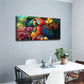 The Parrot Is Surrounded Sweet Wall Art Canvas Office Home Room Framed 120x60cm