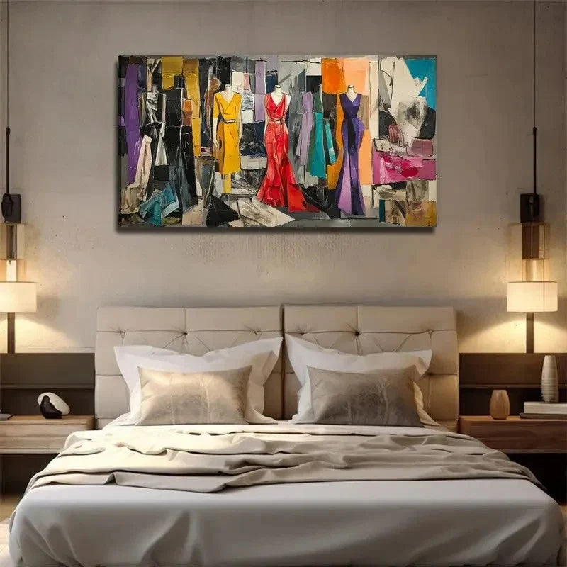 Women's Dressing Room Wall Art Canvas Office Home Room Framed 120x60cm