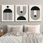 3pcs Black & Beige Abstract Geometric Wall Art Set Canvas Framed 40x60cm - High Quality Print 100% Australian Made Wall Canvas Ready to Hang