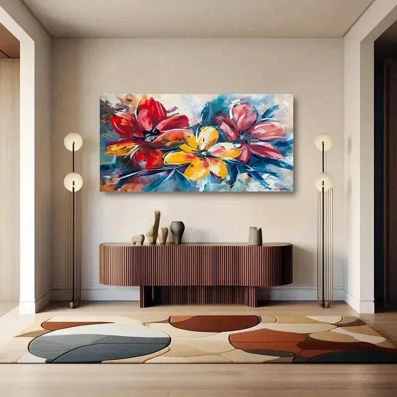 Extra Large Floral Nature Wall Art Canvas Office Home Room Framed 120x60cm