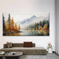 Autumn Mountain Lake Wall Art Canvas Office Home Room Framed 120x60cm