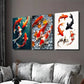 3pcs Colorful Koi Fish Modern Picture Wall Art Set Canvas Framed 40x60cm - High Quality Print 100% Australian Made Wall Canvas Ready to Hang