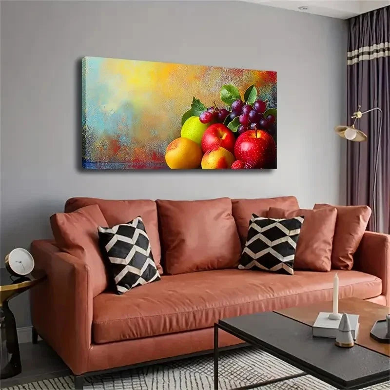 Still Life With Apples Oranges Wall Art Canvas Office Home Room Framed 120x60cm