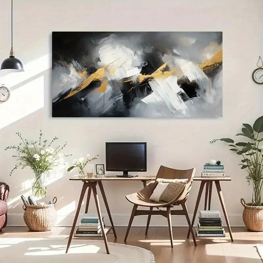 Abstract Flowing Forms Décor Wall Art Canvas Office Home Room Framed 120x60cm