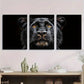 3pcs Blessed Lion Elegant Black Metal Print Ready to Hang Art