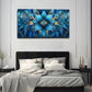 Vibrant Blue & Golden Grid Wall Art canvas office home room framed 120x60cm