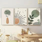 3pcs Bohemian Style with Green Tones Wall Art Set Canvas Framed 40x60cm - High Quality Print 100% Australian Made Wall Canvas Ready to Hang