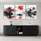 3pcs Red Sun Over River & Mountains Perfect Wall Art Set Canvas Framed 40x60cm - High Quality Print 100% Australian Made Wall Canvas Ready to Hang