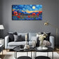 Rotating Blue Starry Sky Yellow Wall Art Canvas Office Home Room Framed 120x60cm