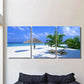 3pcs Beach Paradise Triptych Palm Trees & Sun Metal Print Ready to Hang Art