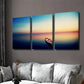 3pcs Serene Sunset Boat Blue & Orange Sky Wall Art Set Canvas Framed 40x60cm - High Quality Print 100% Australian Made Wall Canvas Ready to Hang