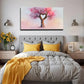 Plant Decor Pink Heart-Shaped Wall Art Canvas Office Home Room Framed 80x45cm