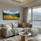 Country View Gouache Oil Wall Art Canvas Office Home Room Framed 120x60cm