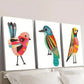 3pcs Geometric Birds Cross Stitch Pattern Wall Art Set Canvas Framed 40x60cm - High Quality Print 100% Australian Made Wall Canvas Ready to Hang