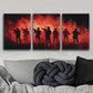 3pcs A group of soldiers standing in formation Metal Print Ready to Hang Art