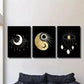 3pcs Modern Sun and Moon Constellation Wall Art Set Canvas Framed 40x60cm - High Quality Print 100% Australian Made Wall Canvas Ready to Hang