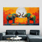 Abstract Elephant & Moon Wall Art Canvas Office Home Room Framed 120x60cm