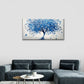 Blue White Tree Abstract Wall Art Canvas Office Home Room Framed 120x60cm